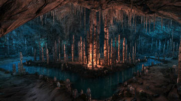 Dear esther's famous cave in the Unity version.