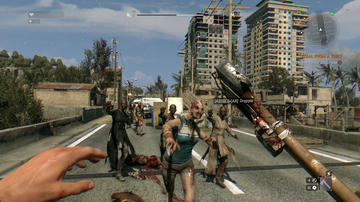 Dying Light melee combat with zombies.