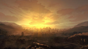 Dying Light: an unexpected beautiful sunset.