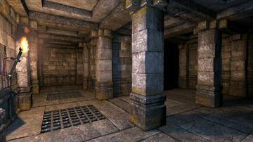 Grimrock pillars and torch.